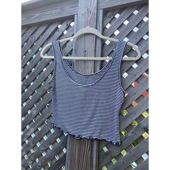 Forever 21 Striped Button-Up Crop Tank (Med) - Picture 6 of 7
